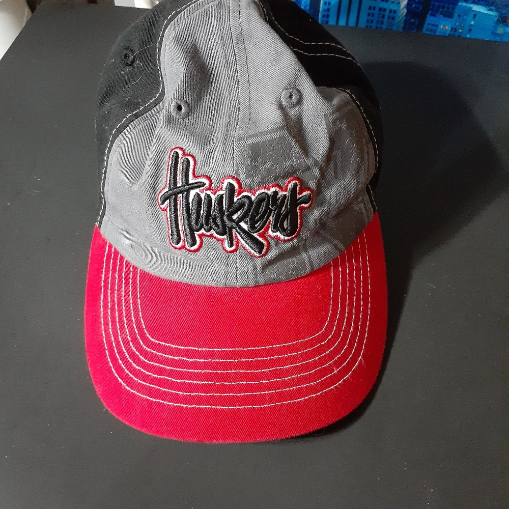 Red,black and grey Huskers cap